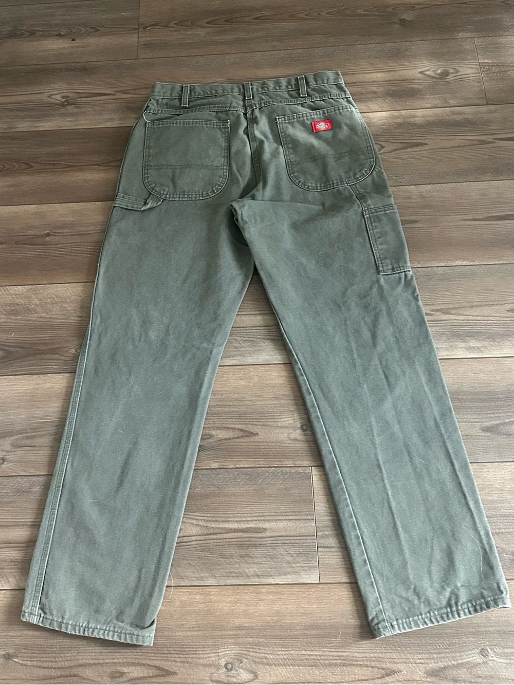 Dickies Relaxed Fit Patched Olive Carpenter Work Pants Mens 34x32